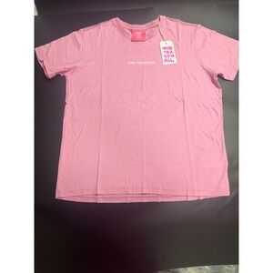 One Teaspoon NEW Logo Organic Crew‎ Tee Candy Pink Short Sleeve T-Shirt Medium